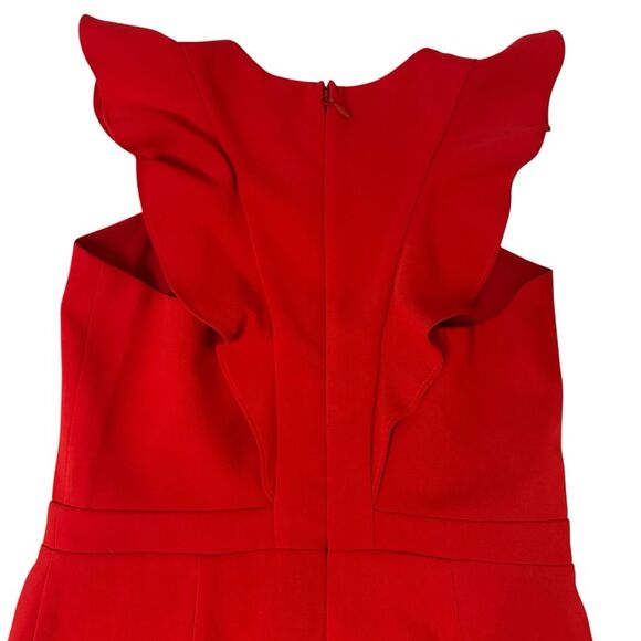 Chelsea 28 Women's MEDIUM Red Cut-Out Ruffle Fit & Flare Dress - Picture 9 of 12